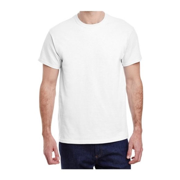 🆕 GILDAN ADULT ULTRA COTTON ROUND-NECK SHORT SLEEVE T-SHIRT - WHITE - MEN - Picture 3 of 5